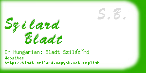 szilard bladt business card